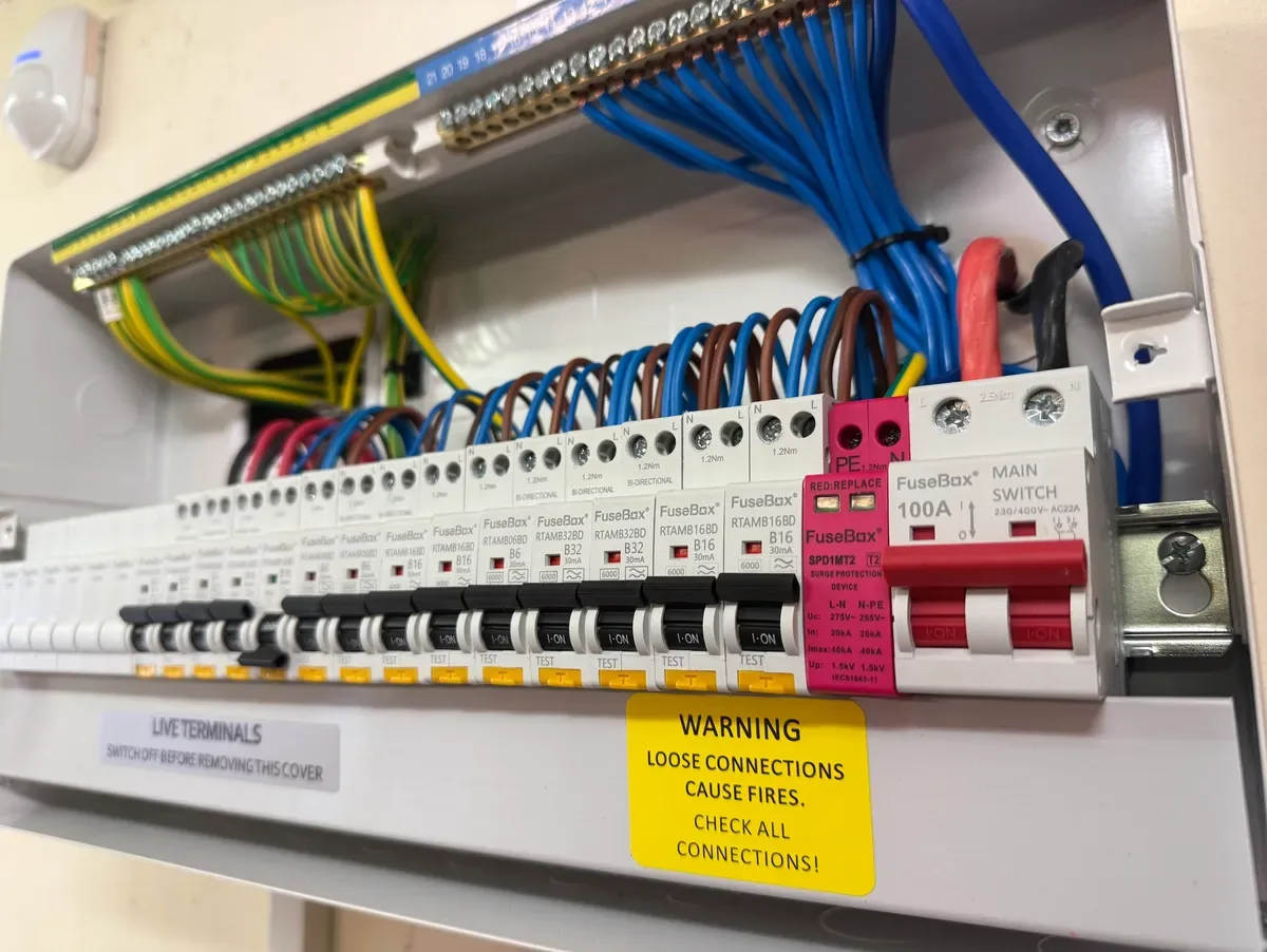 Electrical consumer unit in a UK property