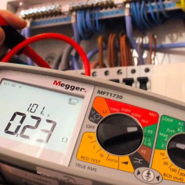 Electrical multifunction tester used for inspection and testing